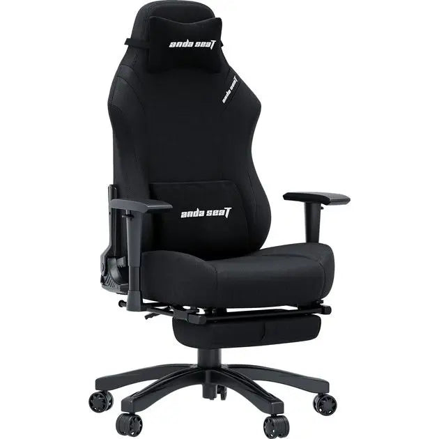 Anda Seat Luna Pro Large Gaming Chair with Footrest - Black Fabric