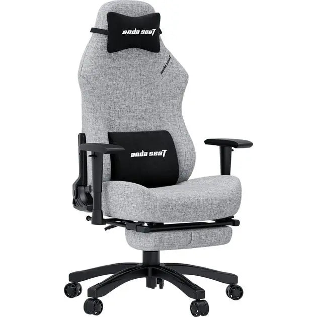 Anda Seat Luna Pro Large Gaming Chair with Footrest - Grey Fabric