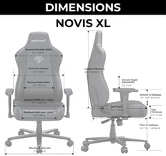 AndaSeat Novis Series Best Budget Ergonomic Gaming Chair - Black - XL Size