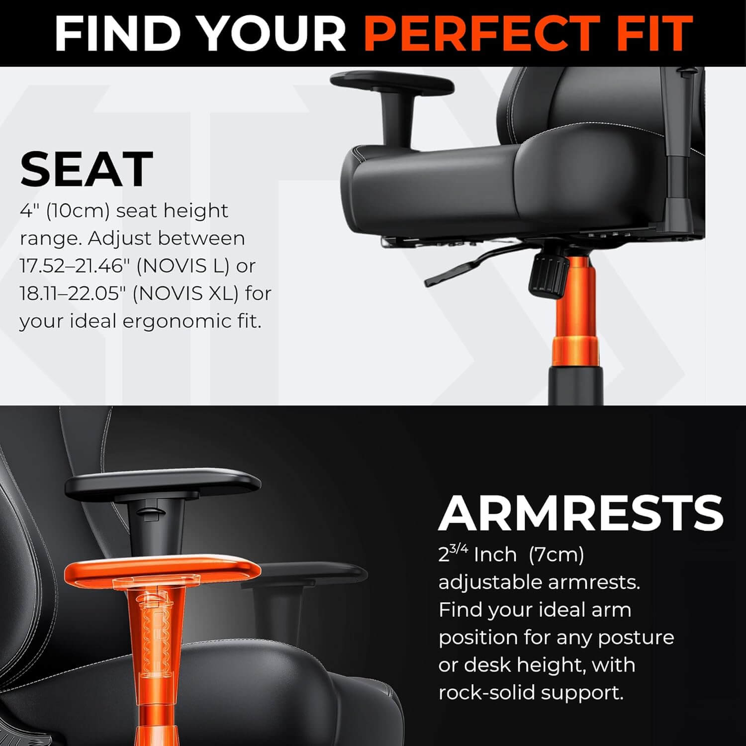 AndaSeat Novis Series Best Budget Ergonomic Gaming Chair - Black - XL Size