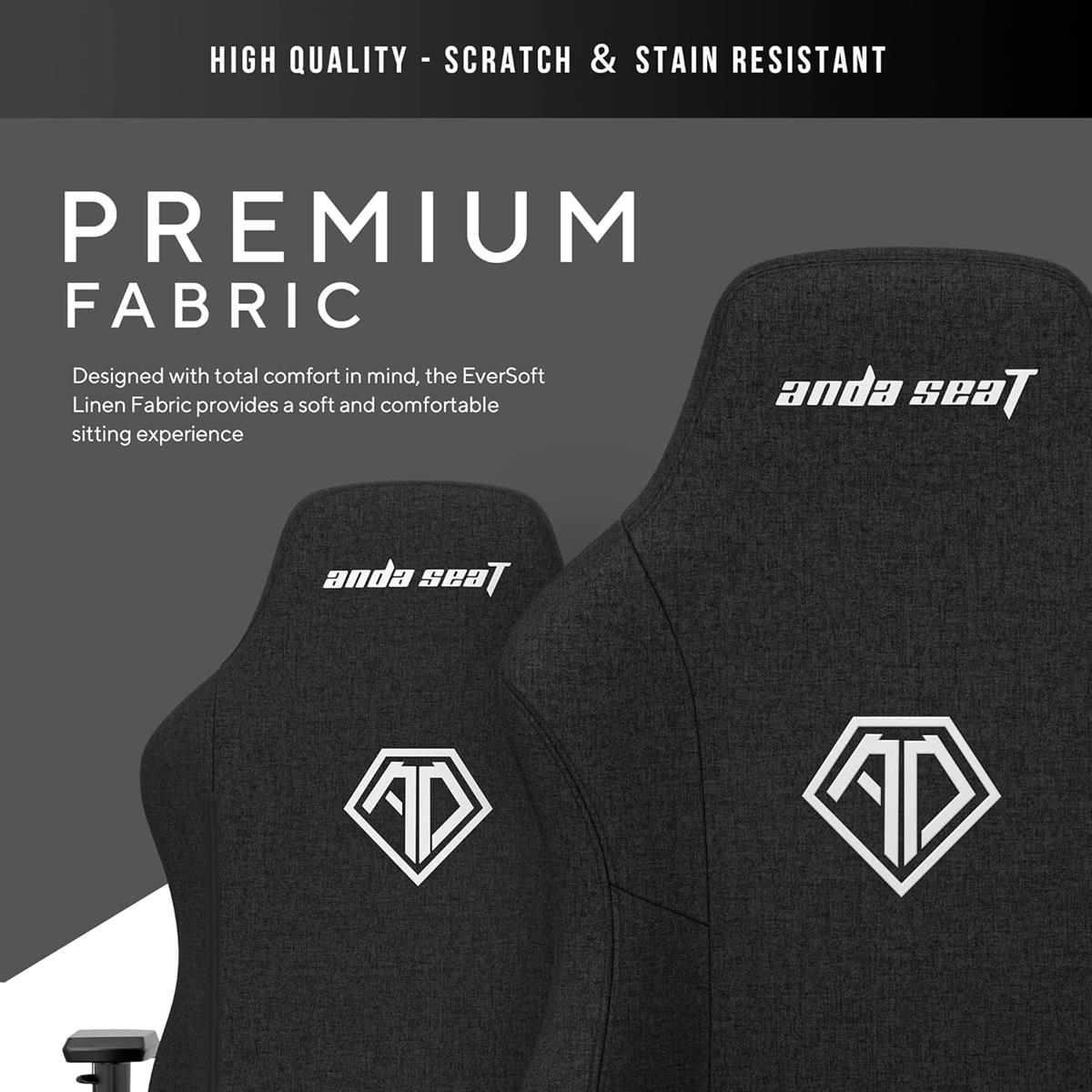 AndaSeat Phantom 3 Series Fabric Premium Office Gaming Chair - Carbon Black