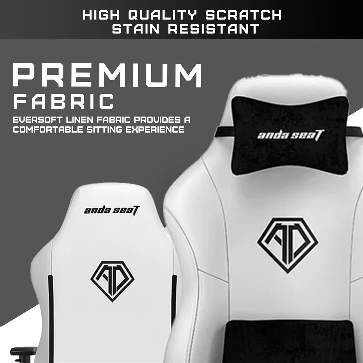 AndaSeat Phantom 3 Series Premium Office Gaming Chair - Cloudy White