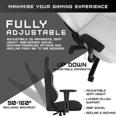 AndaSeat Phantom 3 Series Premium Office Gaming Chair - Cloudy White