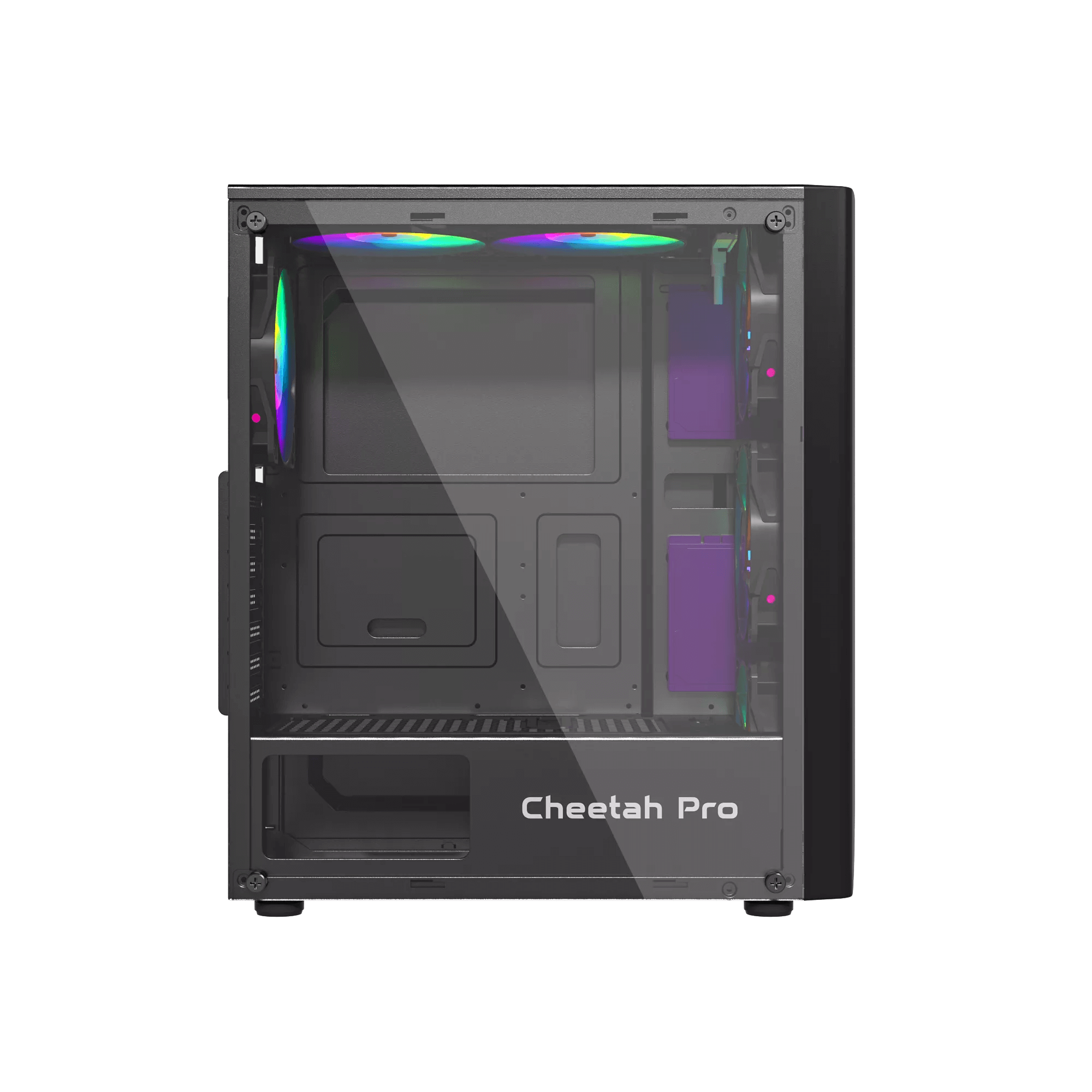 Cheetah Computer Boost Cheetah Pro RGB ATX Mid-Tower Computer Case with 3 RGB Fans Incl ...