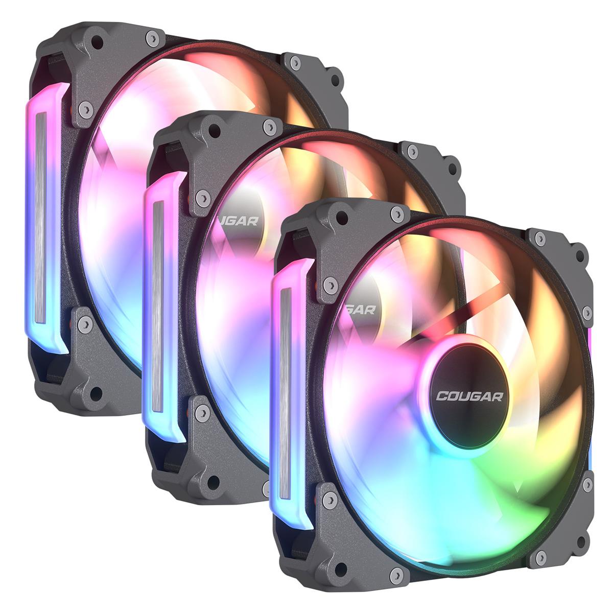 Cougar APOLAR 120 ARGB 120mm Computer Case Fan - 3 Fan Pack - Black