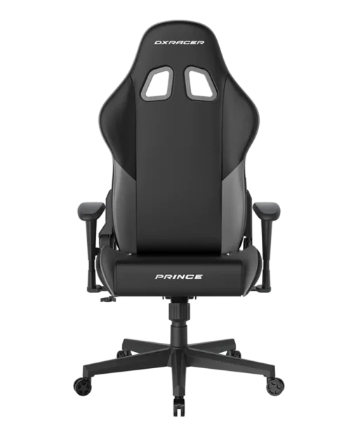 DXRacer Prince Series Gaming Chair with Ergonomic Headrest and Lumbar Support - Black / Grey