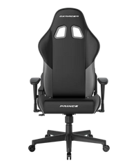 DXRacer Prince Series Gaming Chair with Ergonomic Headrest and Lumbar Support - Black / Grey