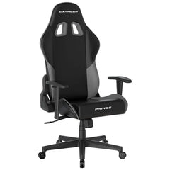 DXRacer Prince Series Gaming Chair with Ergonomic Headrest and Lumbar Support - Black / Grey