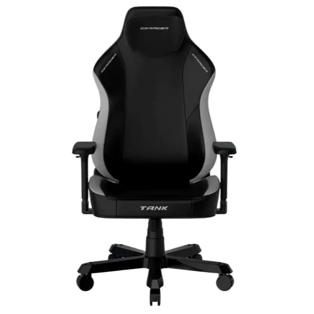 DXRacer Tank Series XXL Ergonomic Gaming Chair with Magnetic Head Pillow and Lumbar Support - Black / Grey