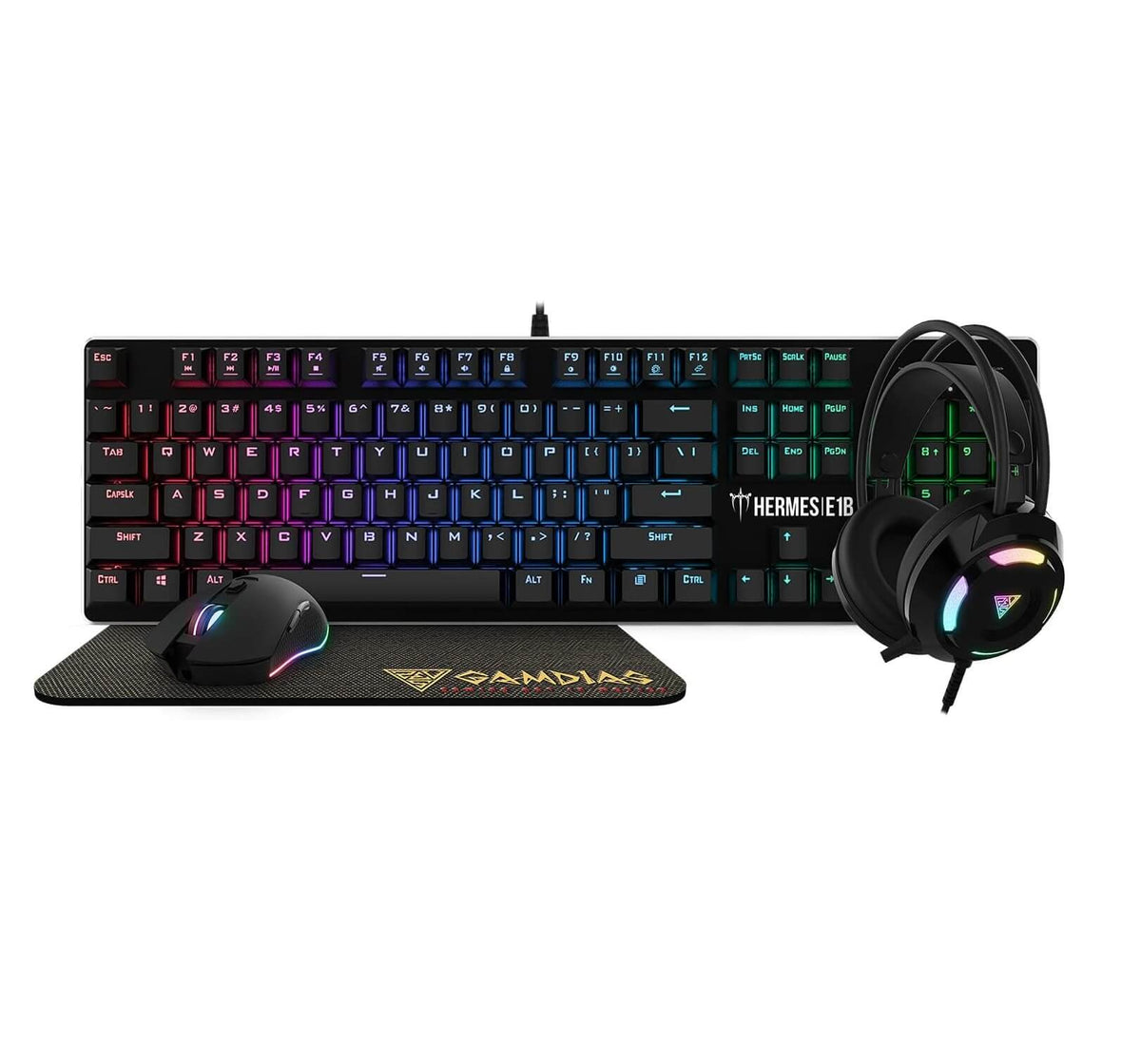 Gamdias HERMES E1B RGB 4-In-1 Gaming Combo