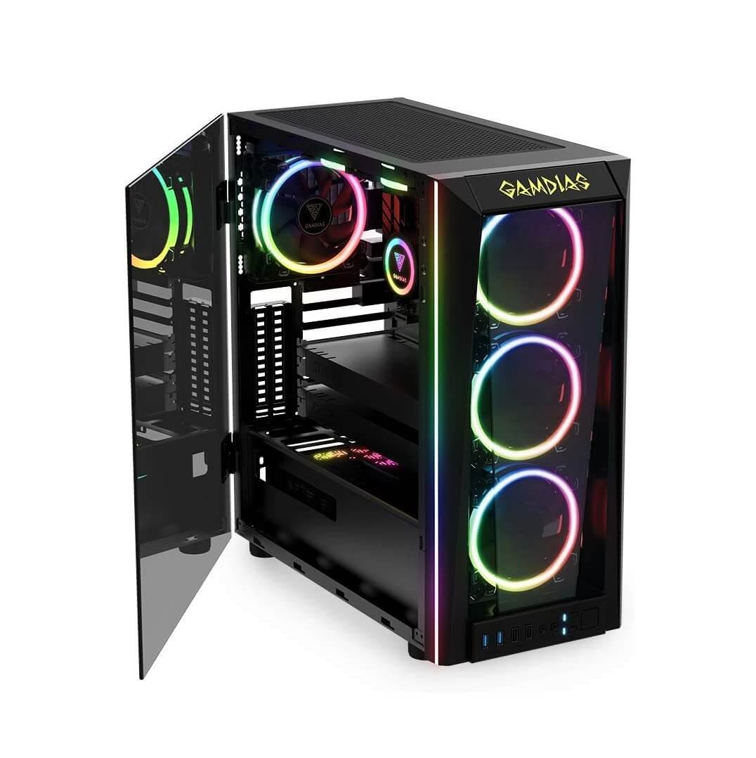 Talos Computer Gamdias Talos M1B RGB ATX Mid-Tower Computer Case with 3 ARGB Fan ...