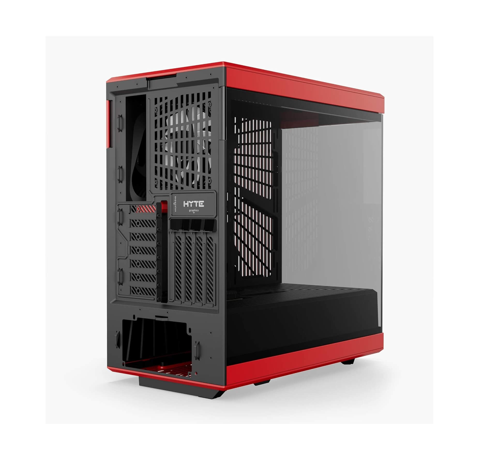 HYTE Y40 S - Tier Aesthetic ATX Mid-Tower Computer Gaming Case with PCIE 4.0 Riser Cable Included - Black Red