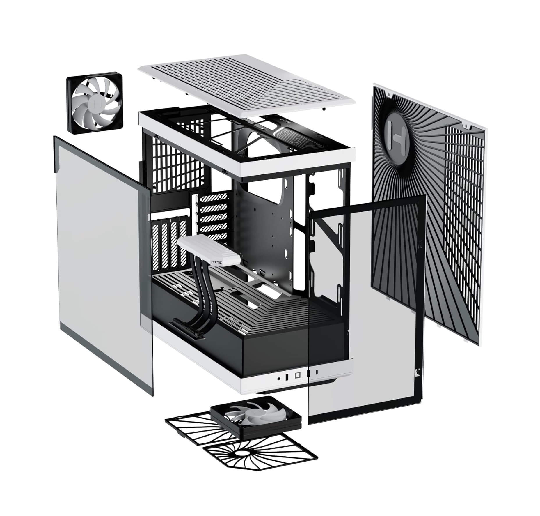 HYTE Y40 S - Tier Aesthetic ATX Mid-Tower Computer Gaming Case with PCIE 4.0 Riser Cable Included - Black White