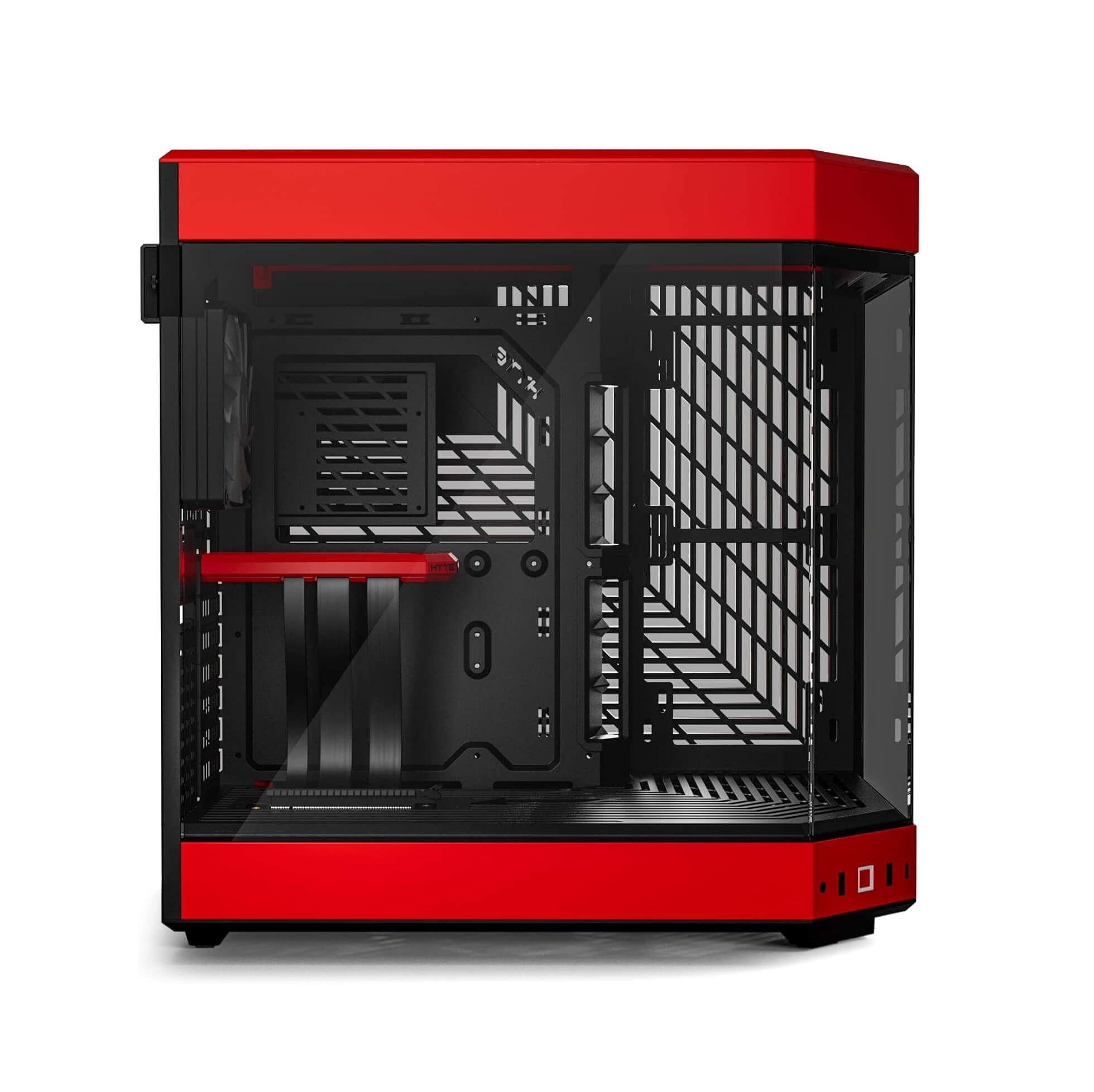 HYTE Y60 Dual Chamber ATX Mid-Tower Computer Case with PCIE 4.0 Riser Cable Included - Black Red