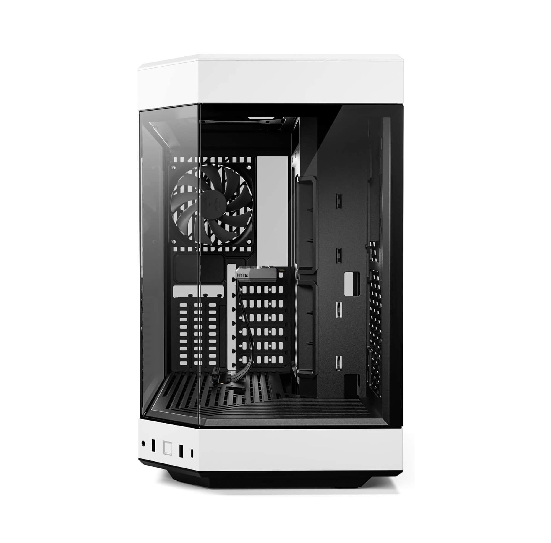 HYTE Y60 Dual Chamber ATX Mid-Tower Computer Case with PCIE 4.0 Riser Cable Included - Black White