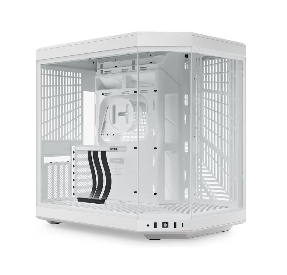 HYTE Y70 Dual Chamber Mid-Tower ATX Computer Case with PCIE 4.0 Riser Cable Included - White