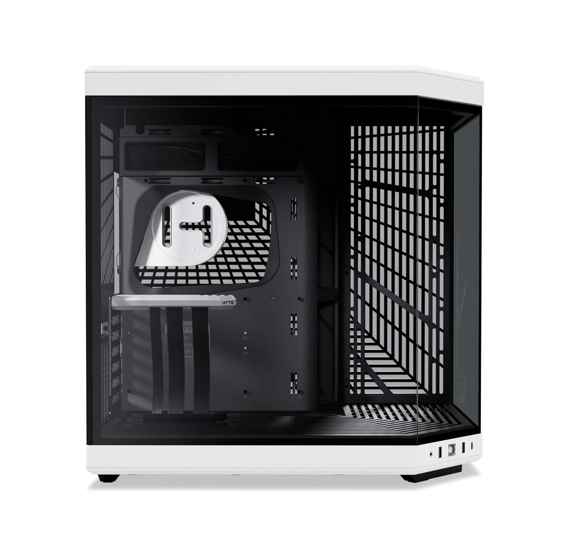HYTE Y70 Dual Chamber Mid-Tower ATX Computer Case with PCIE 4.0 Riser Cable Included - Black White