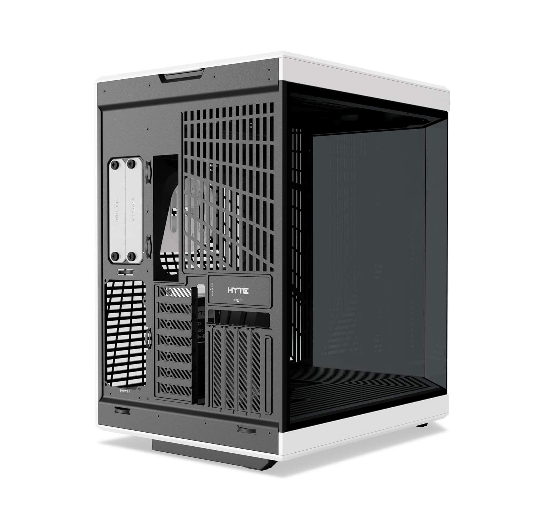 HYTE Y70 Dual Chamber Mid-Tower ATX Computer Case with PCIE 4.0 Riser Cable Included - Black White