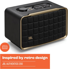 JBL Authentics 200 Retro Style Smart Home Bluetooth Speaker with Built in Wi-Fi