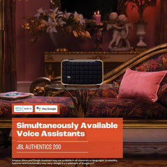 JBL Authentics 200 Retro Style Smart Home Bluetooth Speaker with Built in Wi-Fi