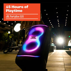 JBL PartyBox 520 Portable Battery-Powered Party Speaker with AI Sound Boost
