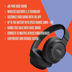 JBL Tune 720BT Wireless Over-Ear Headphones with JBL Pure Bass Sound