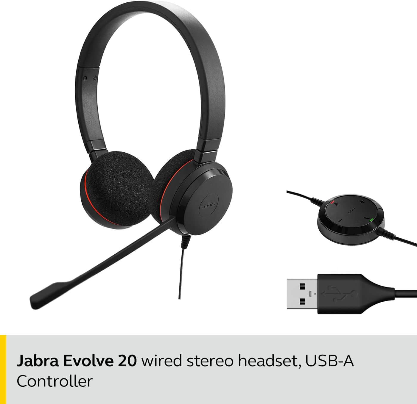 Jabra Evolve 20 Stereo Wired Headphones