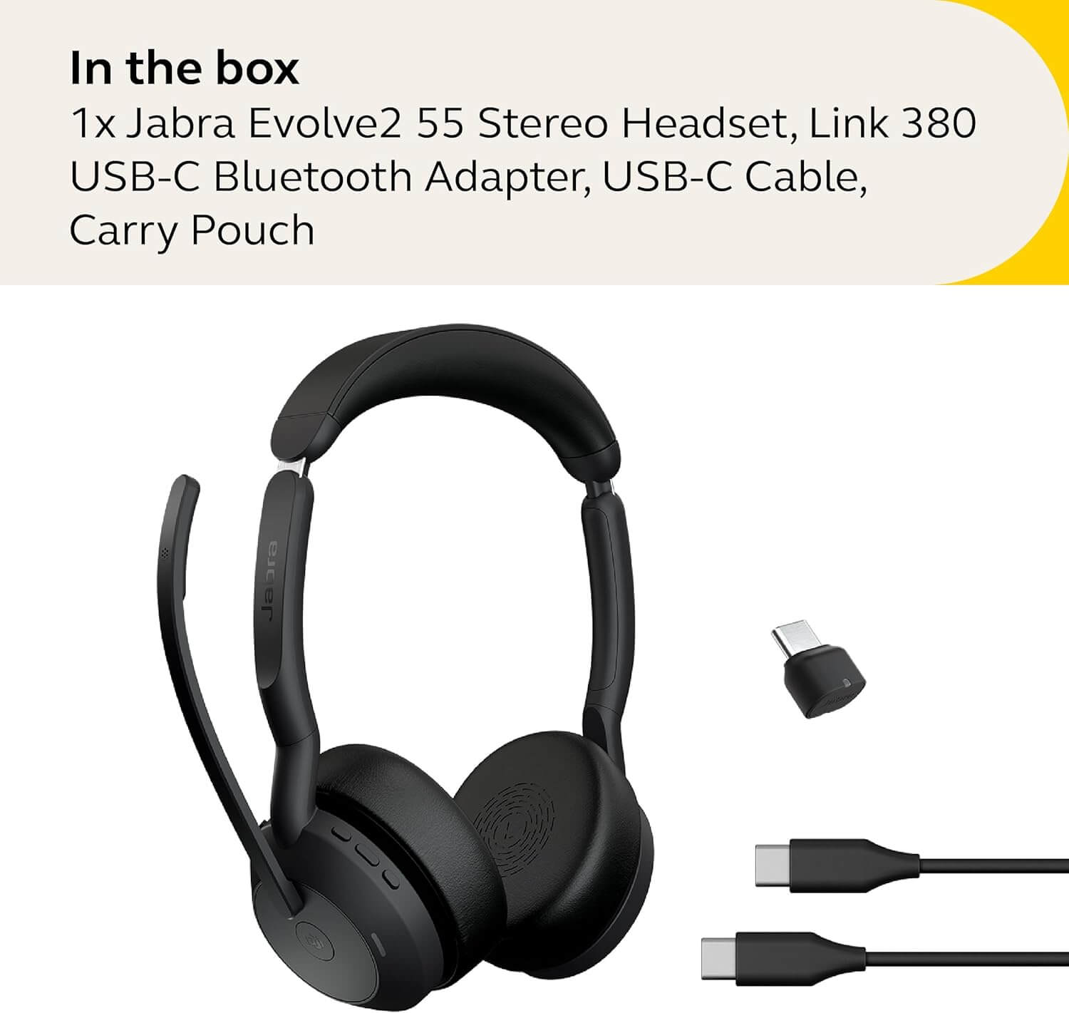 Jabra Evolve2 55 Noise-Cancelling Stereo Wireless Headset
