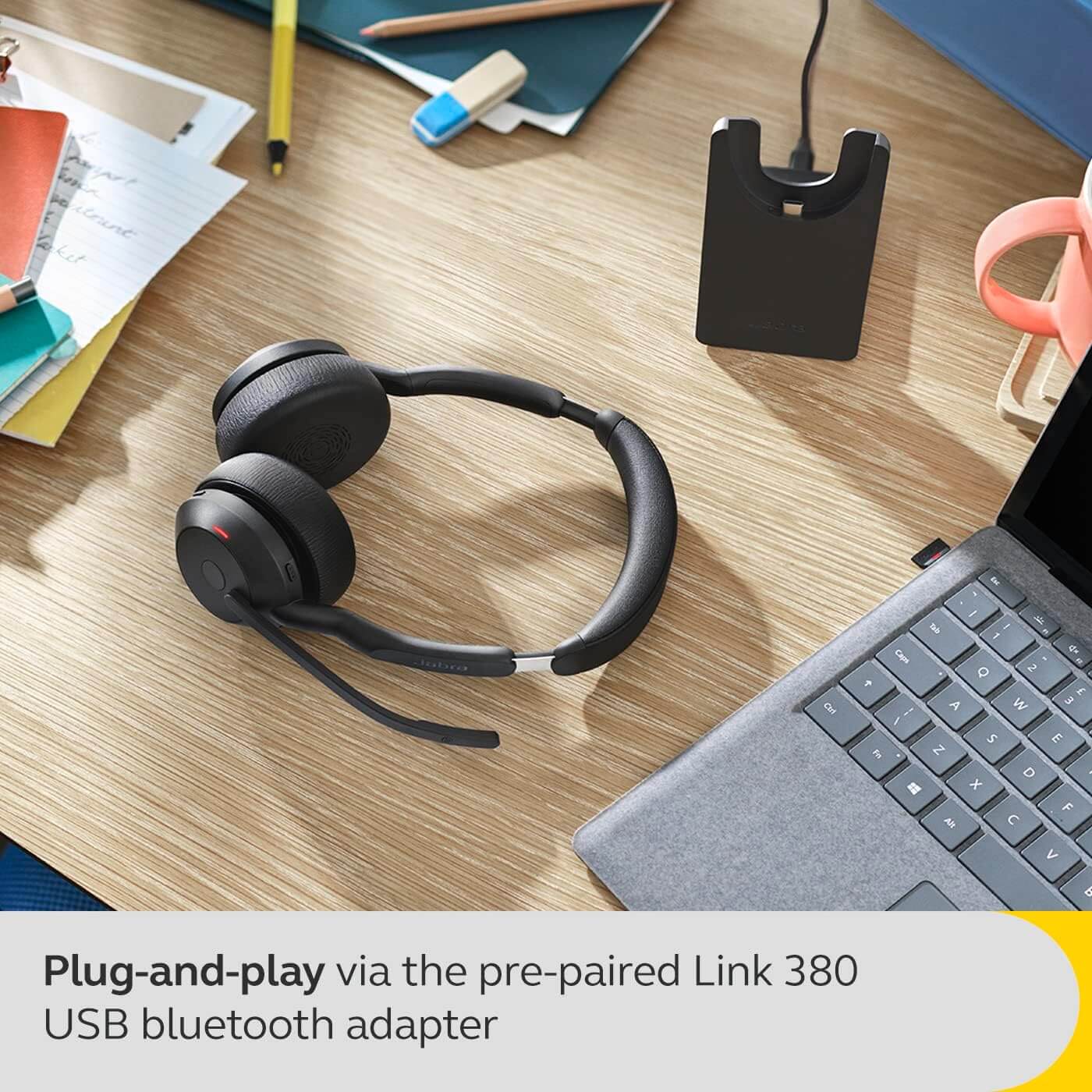 Jabra Evolve2 55 Noise-Cancelling Stereo Wireless Headset