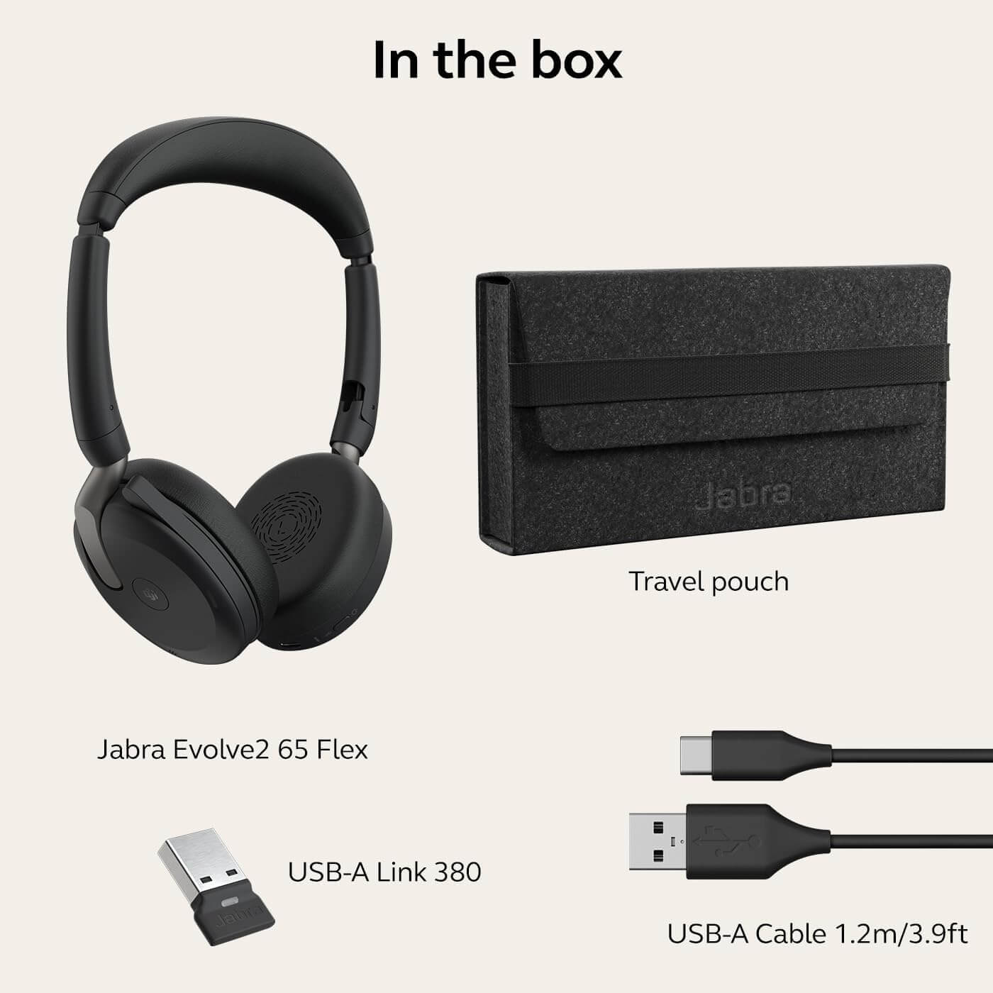 Jabra Evolve2 65 Flex Noise-Cancelling Stereo Wireless Headphones