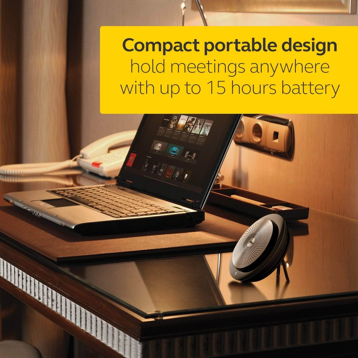 Jabra Speak 710 MS Wireless Bluetooth Speakerphone with Link 370 USB Adapter