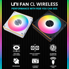 Lian Li UNI Fan CL120 ARGB 120mm PWM Case Fans - Triple Fan Pack
