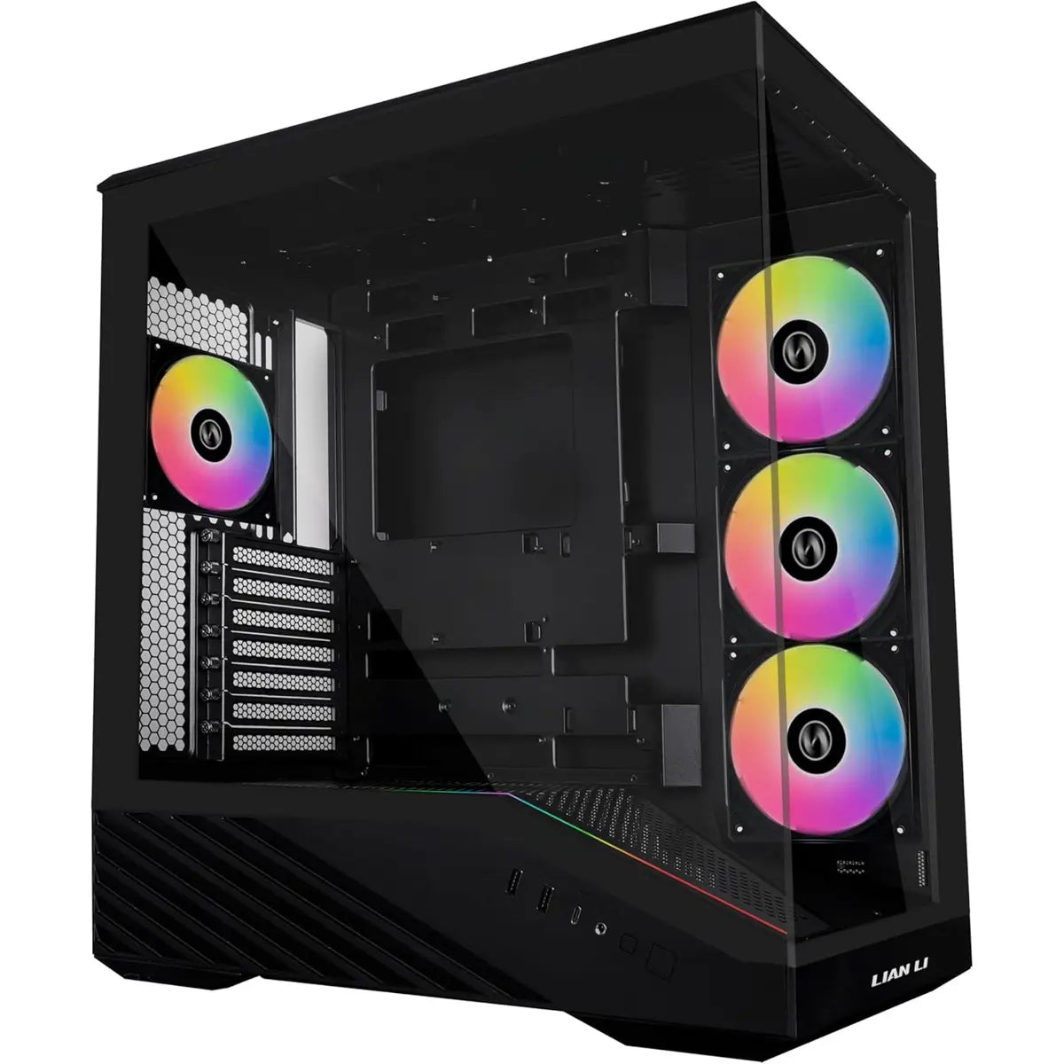 Lian Li Vector V100 ARGB ATX Mid Tower Computer Case With 4 x 120mm ARGB Fans Pre-Installed - Black