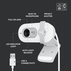 Logitech Brio 100 Full HD Webcam for Meetings and Streaming
