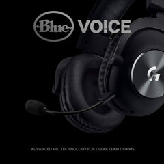 Logitech G Pro X Wired Gaming Headset Blue VO!CE Detachable Boom Mic