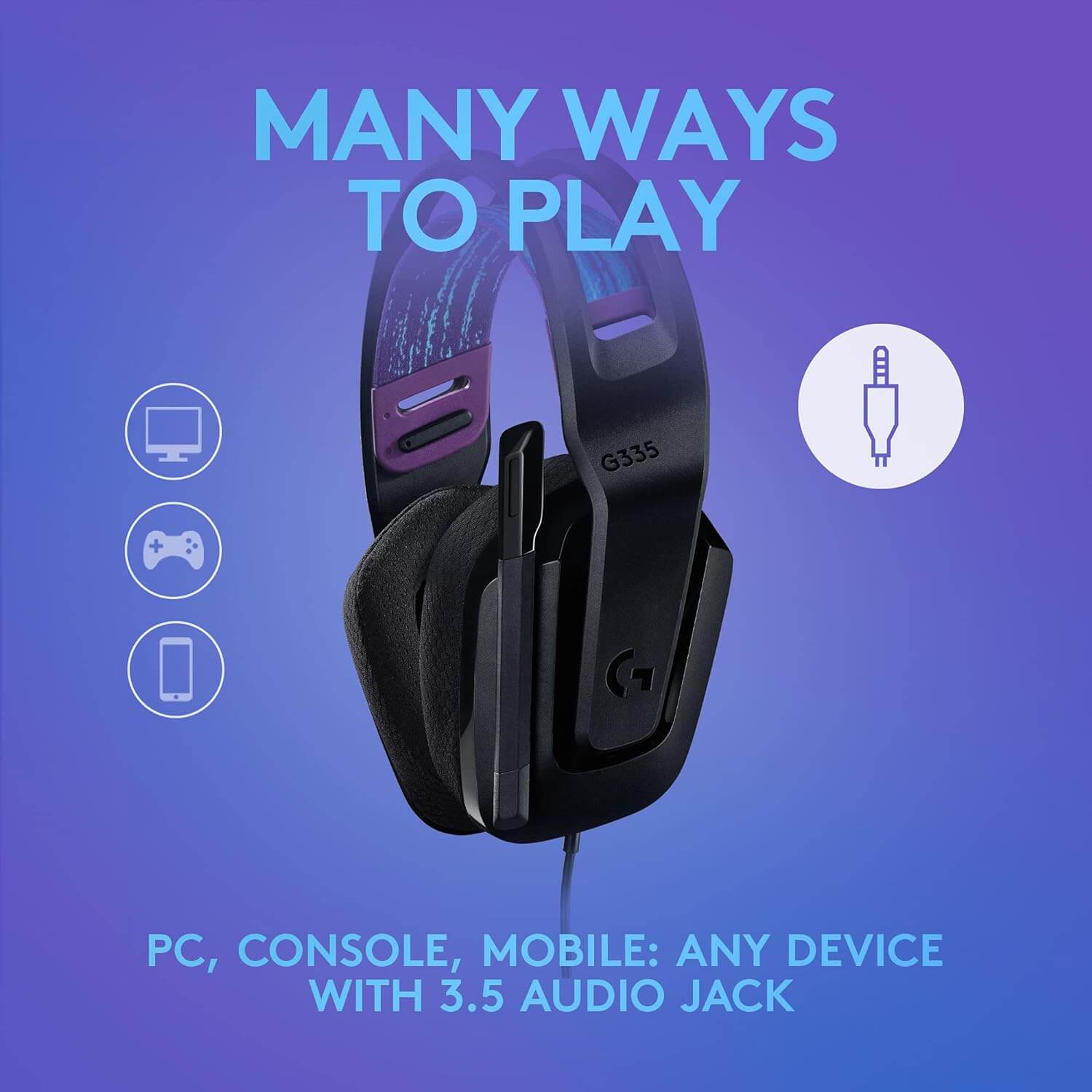 Logitech G335 Wired Gaming Headset with Flip to Mute Microphone