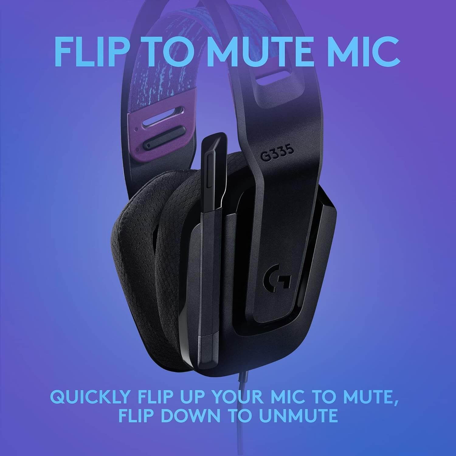 Logitech G335 Wired Gaming Headset with Flip to Mute Microphone