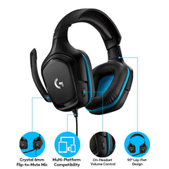 Logitech G431 with 7.1 Surround Sound Wired Over Ear Headphones