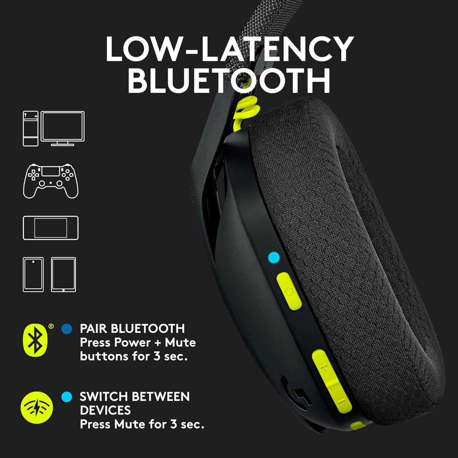 Logitech G435 LIGHTSPEED Wireless Bluetooth Gaming Headset