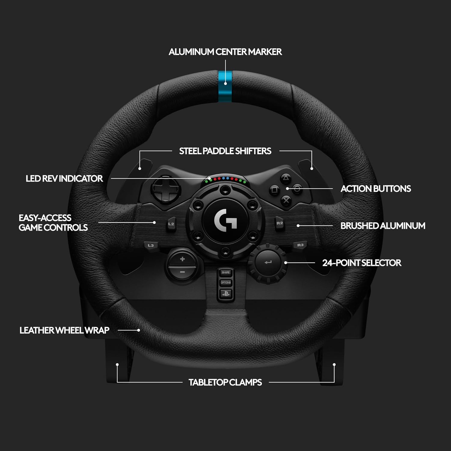 Logitech G923 TRUEFORCE Racing Wheel and Pedals for PS5, PS4, PC, Mac - Black