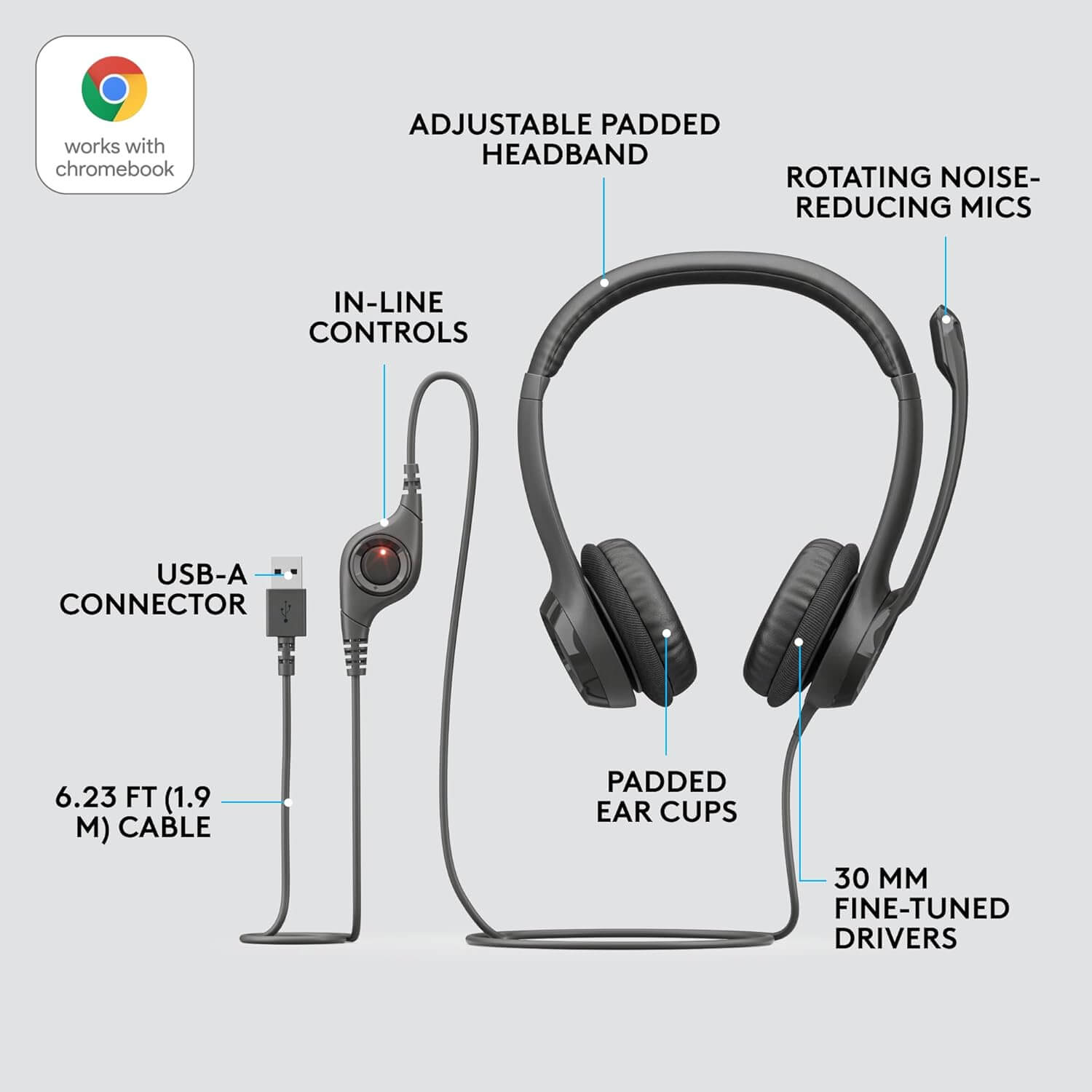 Logitech H390 Noise-Canceling Mic USB Headset
