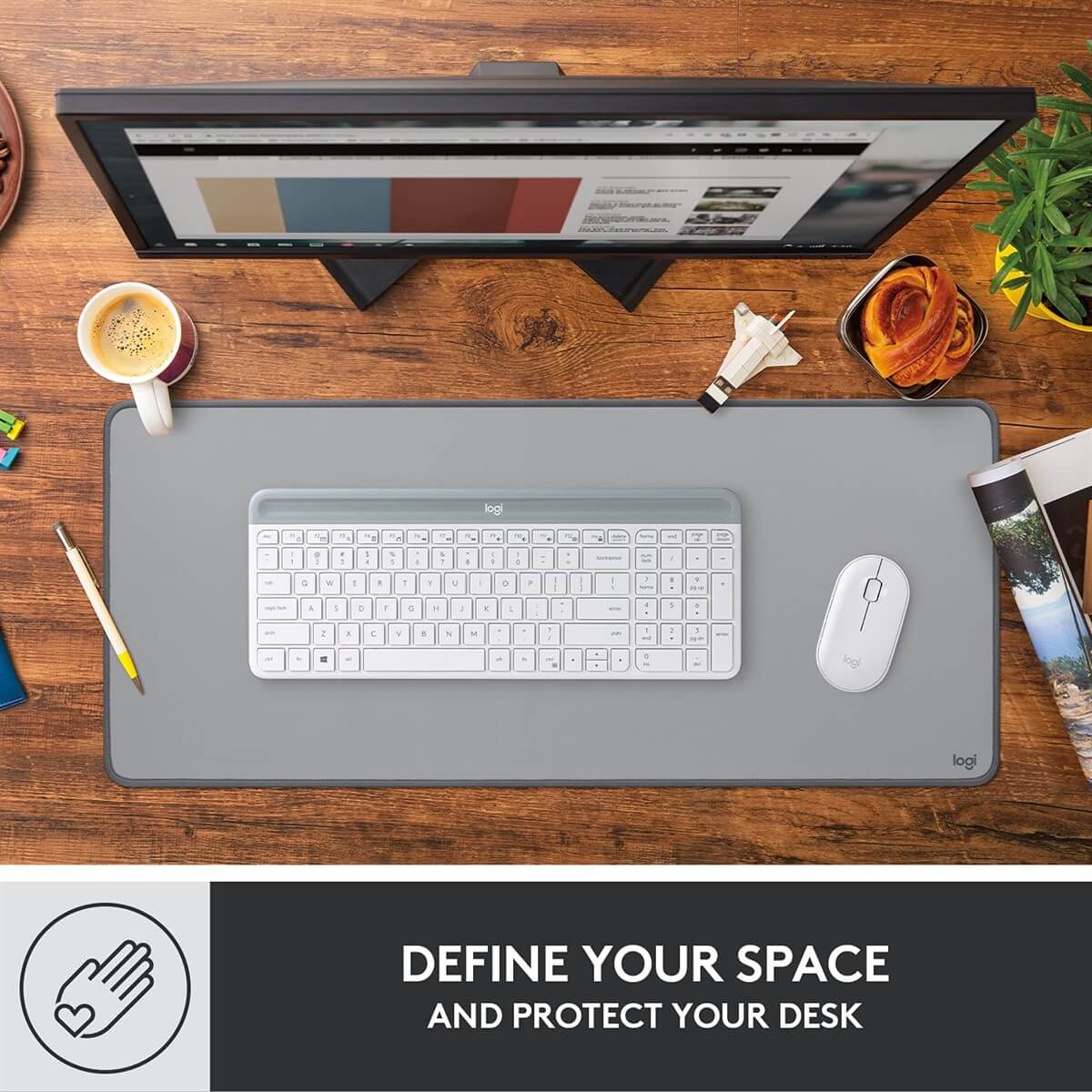Logitech Studio Series Desk Mat - Mid Grey