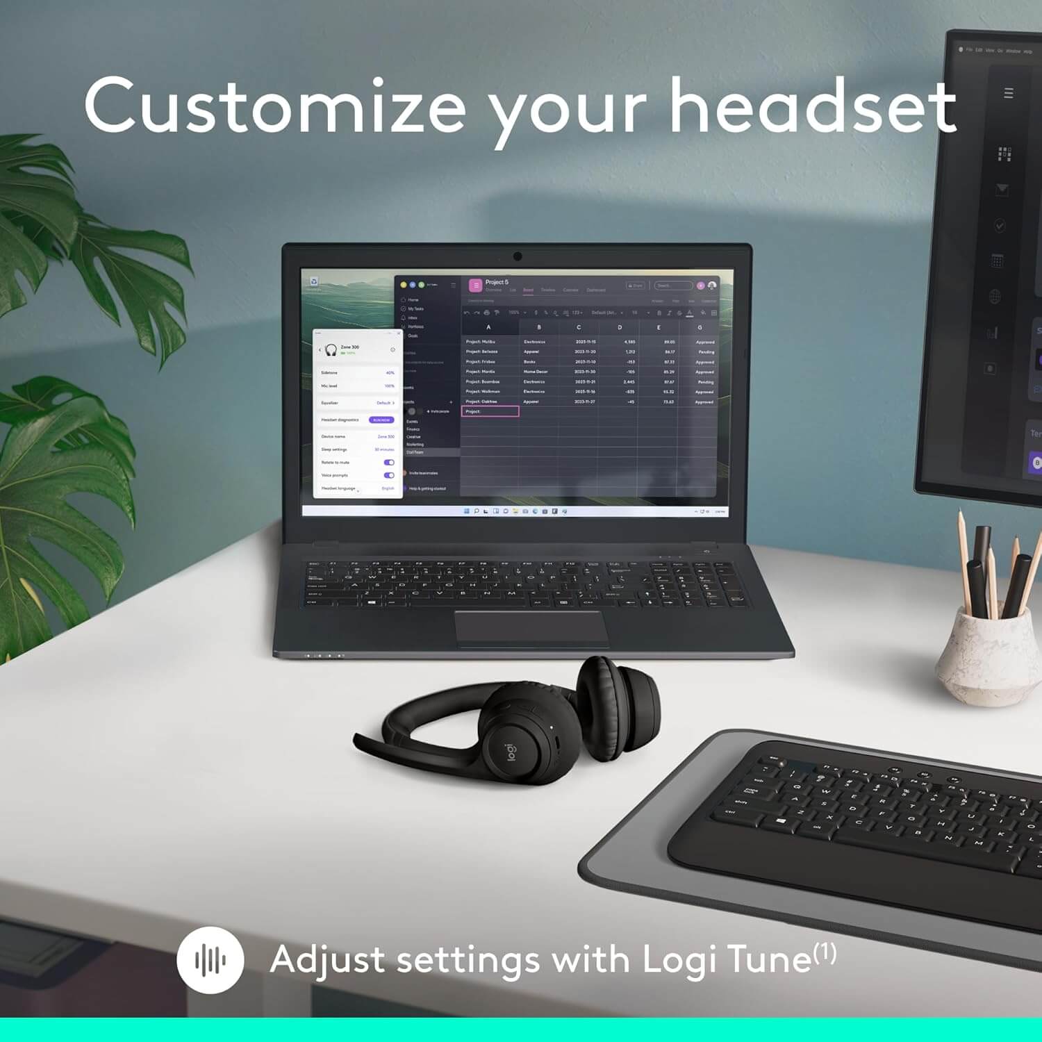 Logitech Zone 300 Wireless Bluetooth Headset with Noise-Canceling Microphone