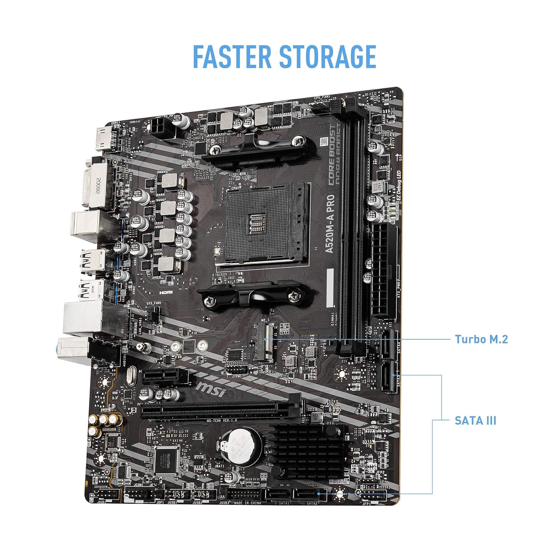 MSI A520M-A PRO AM4 AMD microATX Gaming Motherboard