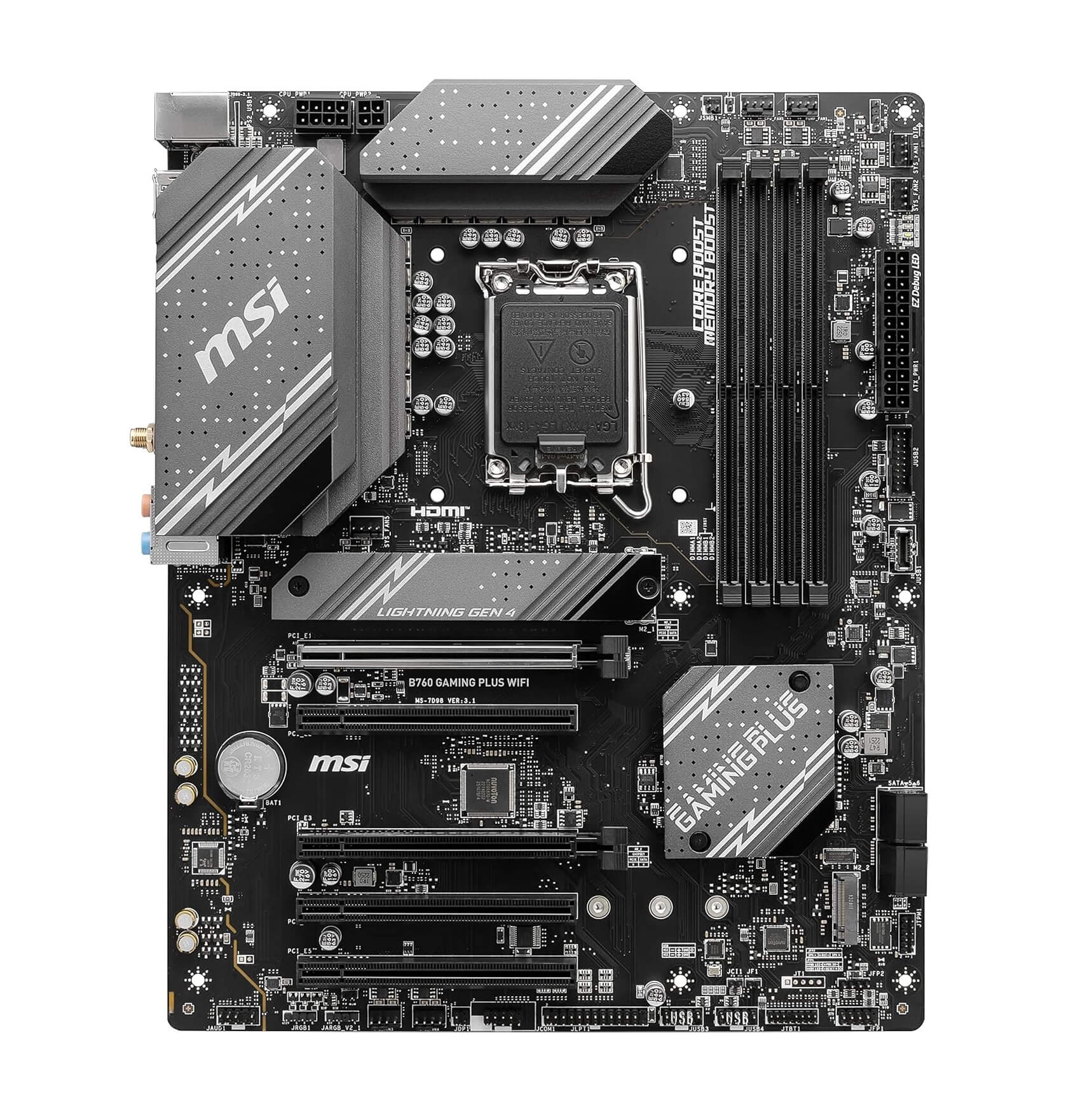MSI B760 GAMING PLUS WiFi DDR5 Intel 14th/13th Gen LGA 1700 Gaming Motherboard