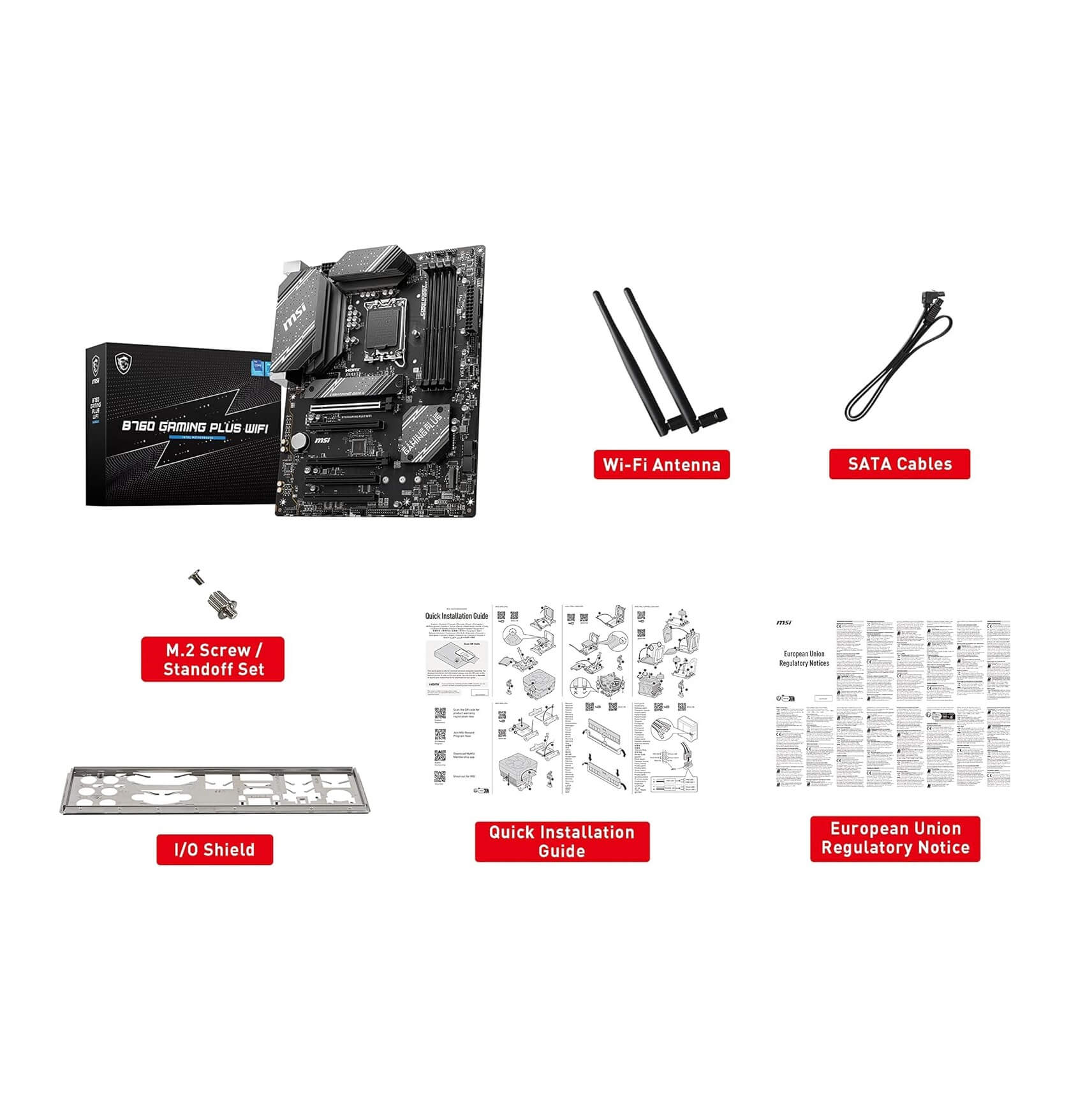 MSI B760 GAMING PLUS WiFi DDR5 Intel 14th/13th Gen LGA 1700 Gaming Motherboard