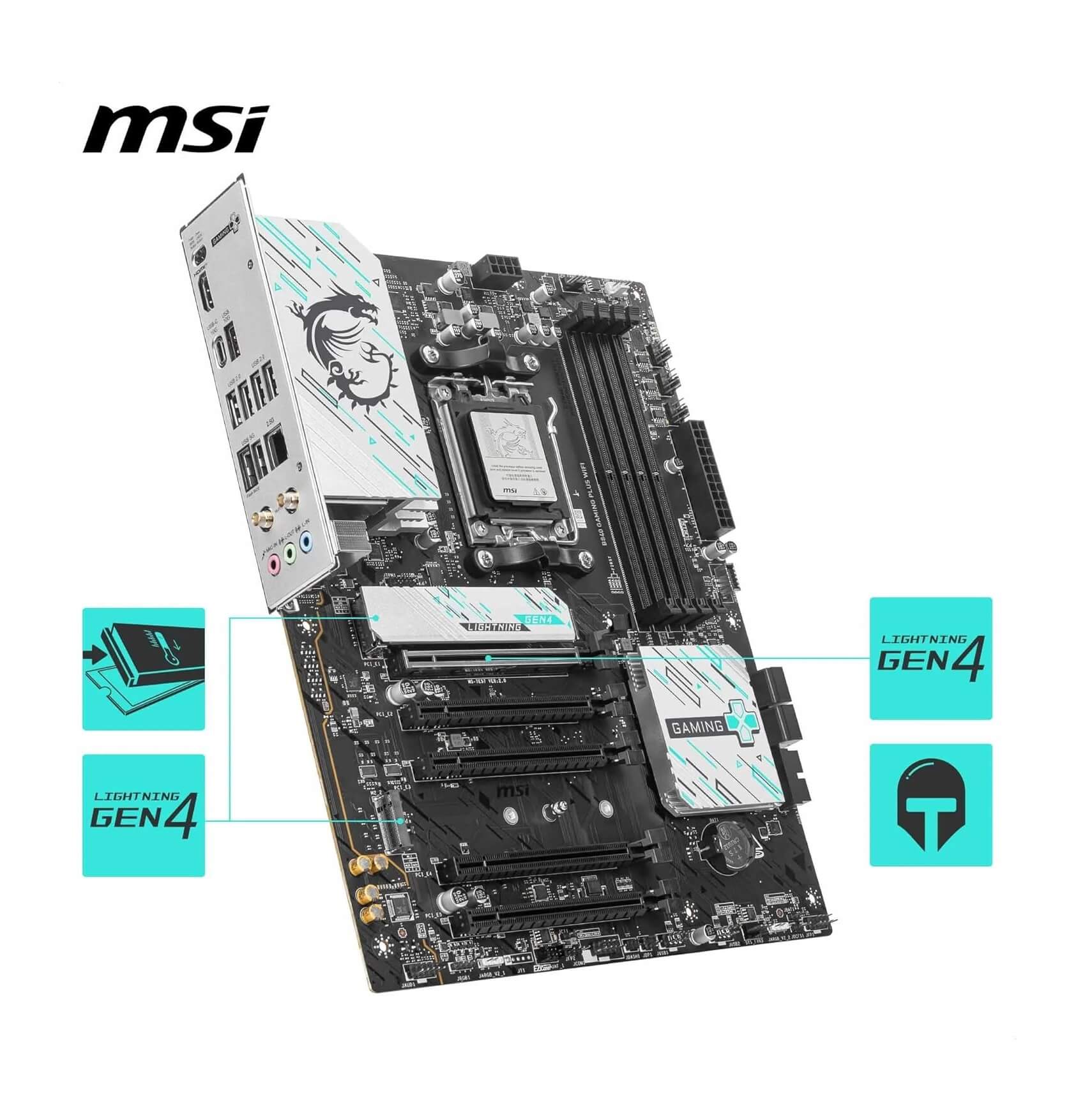 MSI B840 Gaming Plus WiFi DDR5 AMD Ryzen AM5 ATX Gaming Motherboard
