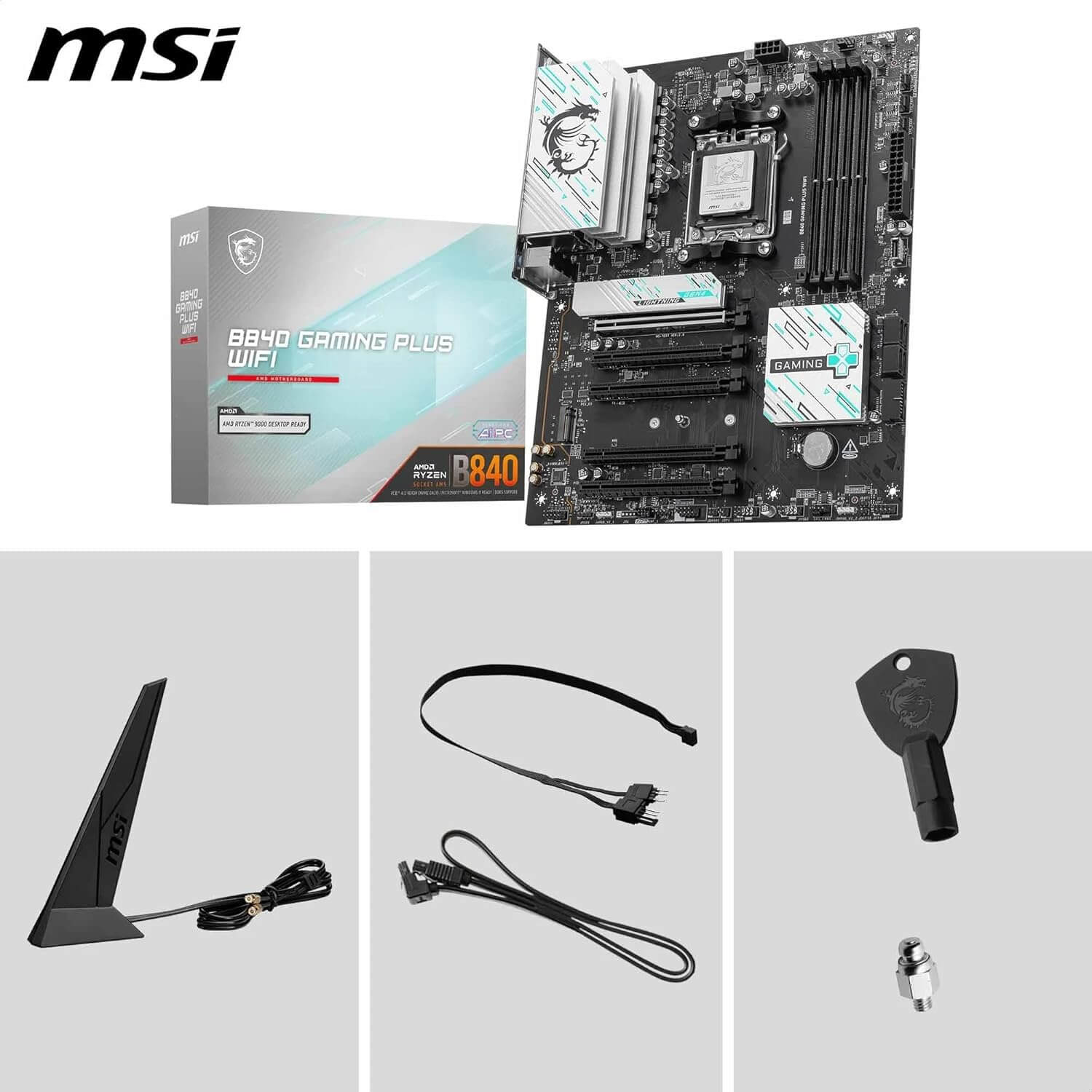 MSI B840 Gaming Plus WiFi DDR5 AMD Ryzen AM5 ATX Gaming Motherboard