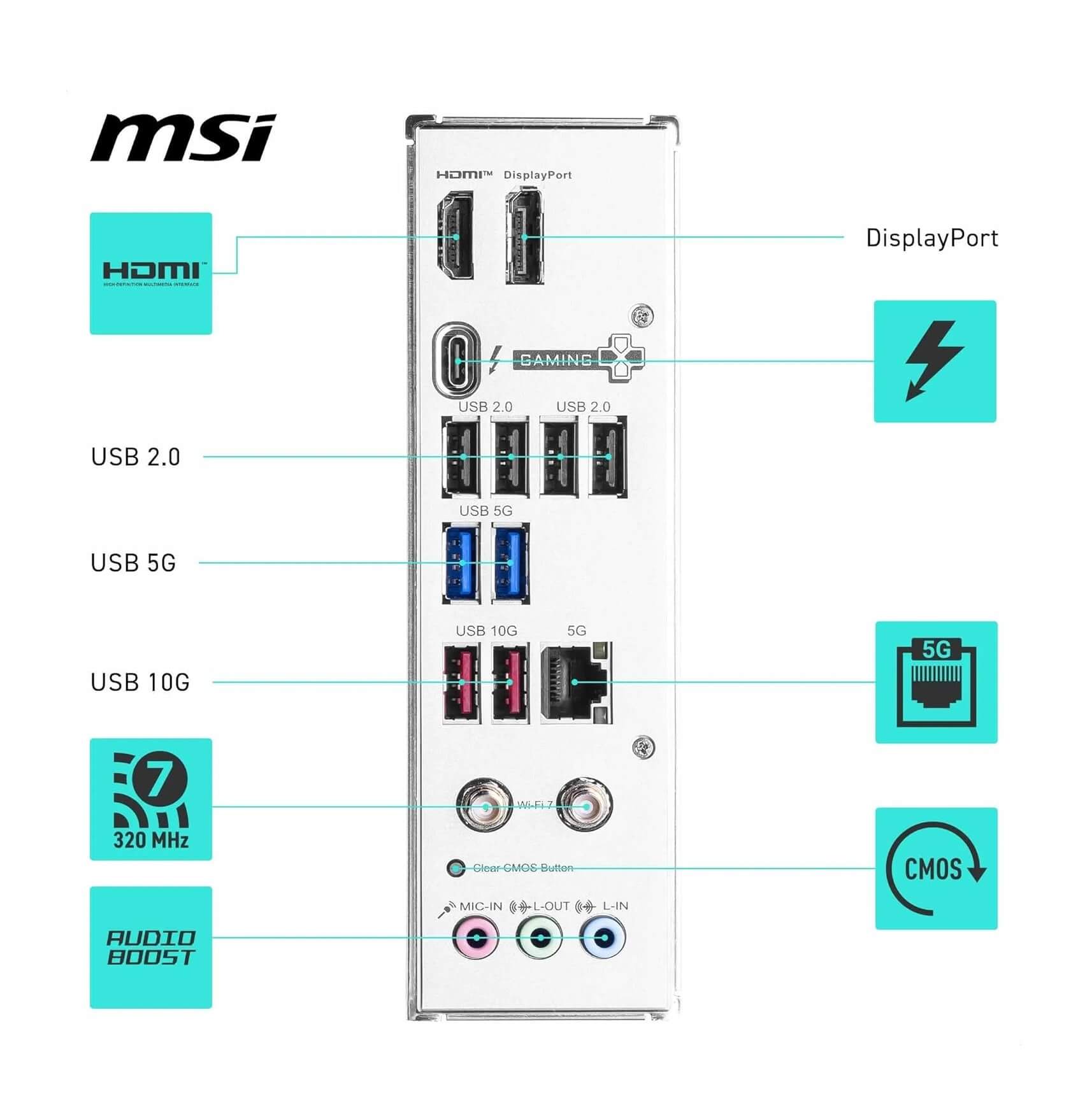 MSI B860 GAMING PLUS WiFi DDR5 Intel B860 LGA 1851 ATX Gaming Motherboard