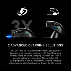 MSI Clutch GM51 Lightweight Wireless Gaming Mouse & Charging Dock